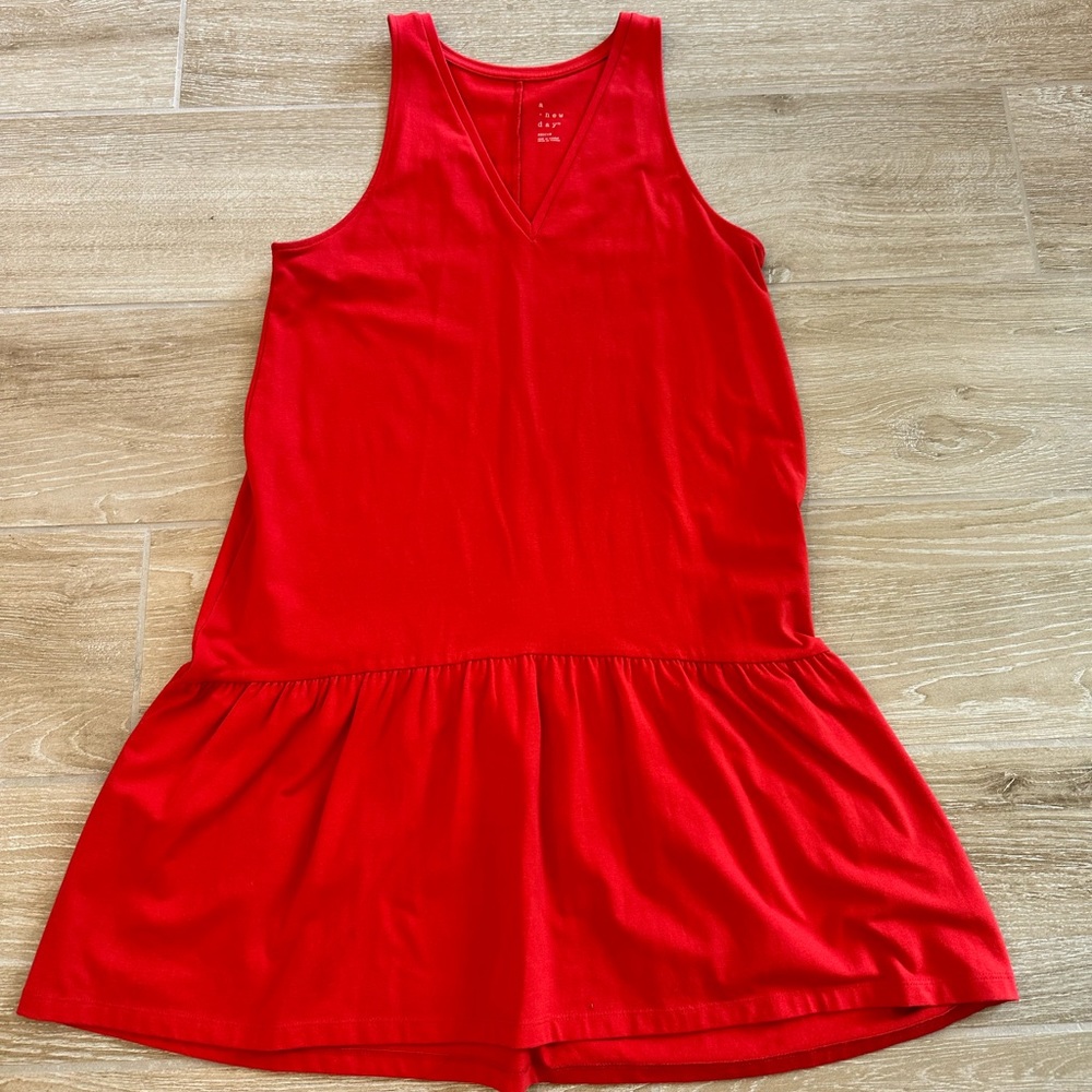 Target Red A New Day Sleeveless Dress w/ Ruffled Bottom, Women’s Medium
